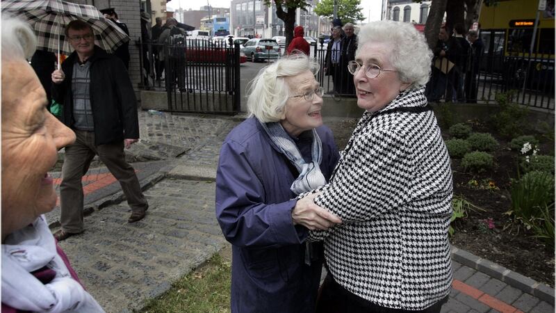 May 31st, 2011: Old friends who were children living on William Street, North Strand, at the time of the bombing meet 70 years later. File photograph: Dara Mac Dónaill