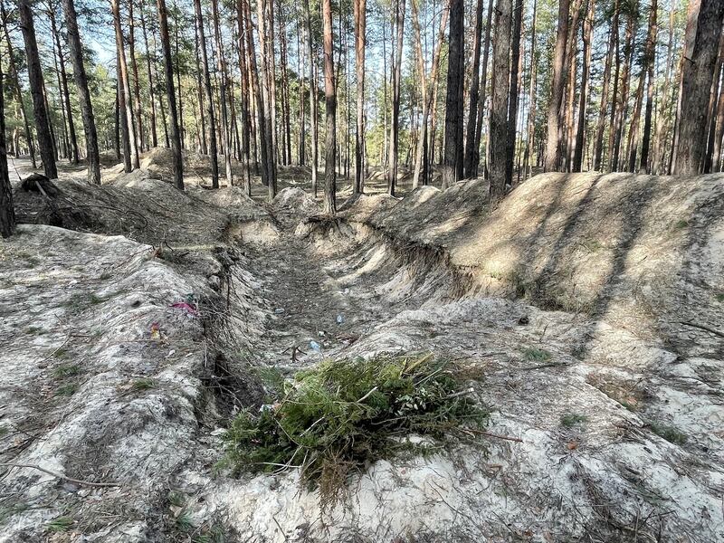 Mass graves containing hundreds of bodies, some with signs of torture and execution: 'Friends of mine were buried there, in those graves,' says Maksym Strelnyk. 'If I had stayed, I would have been there too.' Photograph: Daniel McLaughlin