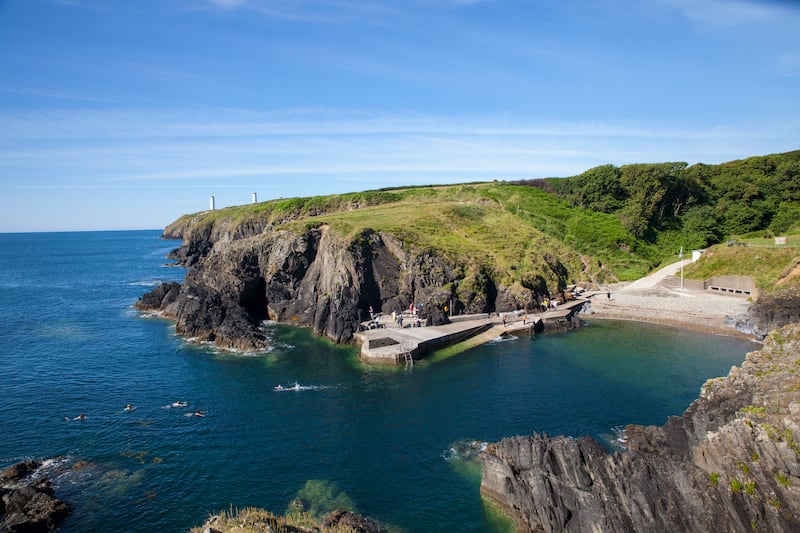 Newtown Cove, a popular spot, on the edge of Tramore where Donna loves to swim