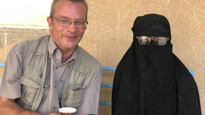 Naveen Rasho with documentary maker Alan Duncan, who helped secure her release from the Kurdish-run detention camp where she was held with Isis relatives. Photograph courtesy of Alan Duncan