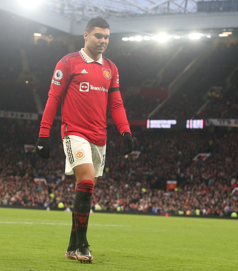 Thinking time: Casemiro must serve a three-match ban after being sent off against Crystal Palace. Photograph: Matthew Peters/Manchester United via Getty Images