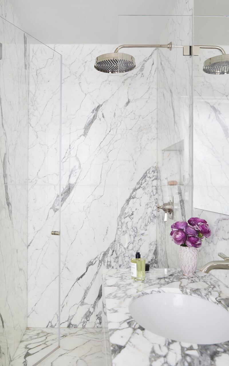 Using marble in a bathroom for good effect, designed by Bryan O Sullivan