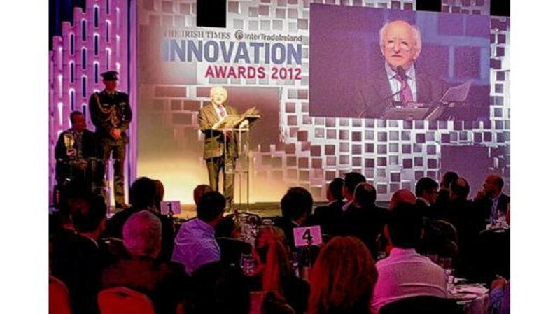 President Michael D Higgins at last year's Innovation Awards.