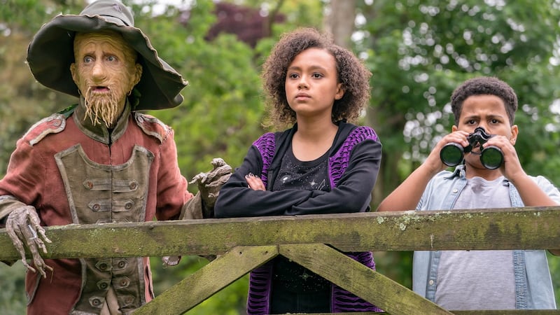 Mackenzie Crook as Worzel Gummidge, India Brown as Susan and Thierry Wickens as John. Photograph: Amanda Searle