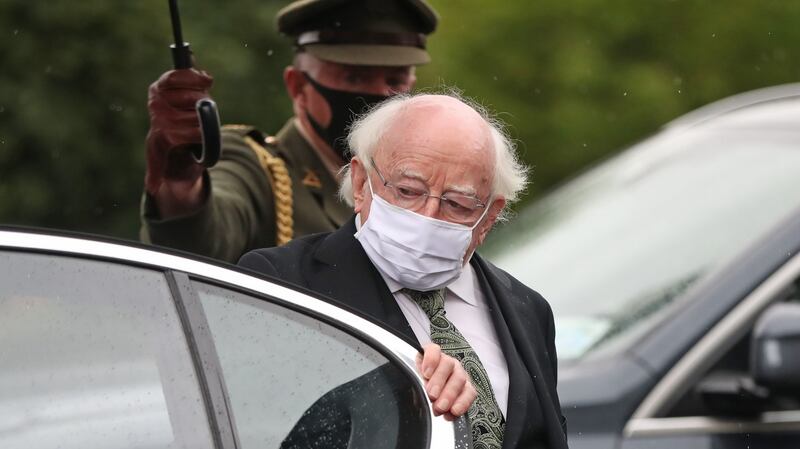 The President of Ireland Michael D. Higgins arrives at St Eugene’s Cathedral in Derry. Photograph: Niall Carson/PA Wire