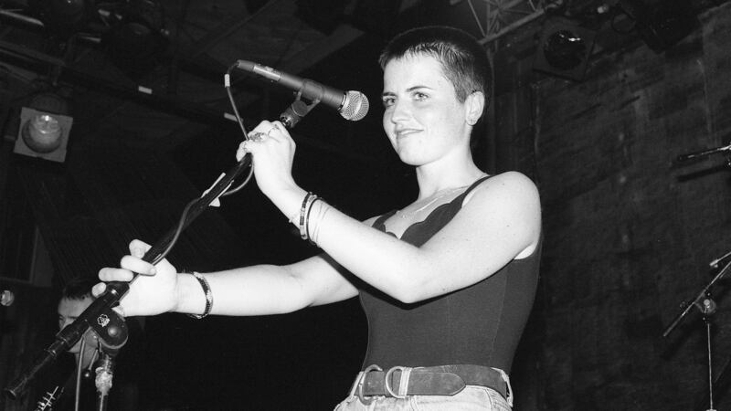 Dolores O’Riordan with The Cranberries at the Troubadour, Los Angeles on July 15th, 1993. Photograph: Donna Santisi/Redferns