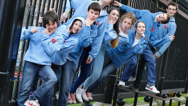 Members of the Wexford Youth Theatre  celebrate the contribution of youth arts to the lives of young people and to Irish society. Photograph: Marc O’Sullivan