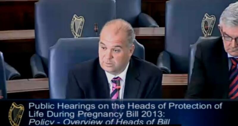 The Department of Health chief medical officer Tony Holohan addressing thecross-party Oireachtas health committee on the proposed abortion Bill today.