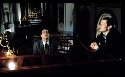 Michael Aherne (left) and Robert Arkins in The Commitments (1991)