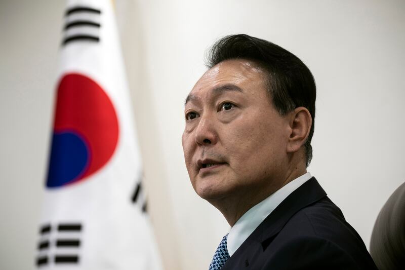 South Korea's president Yoon Suk Yeol. Photograph: Woohae Cho/New York Times
                      