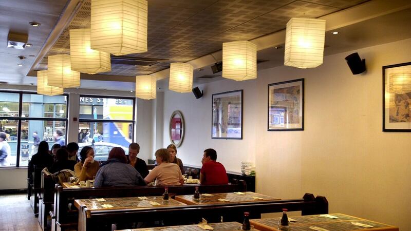 Yamamori restaurant interior, South Great Georges Street, Dublin. Photograph: Cyril Byrne