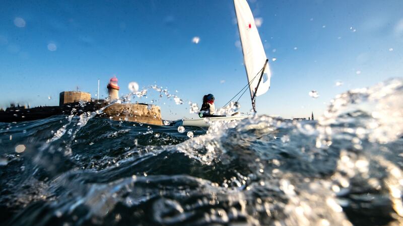 Annalise Murphy on the water in Dún Laoghaire just before lockdown. Photo: Bryan Keane/Inpho