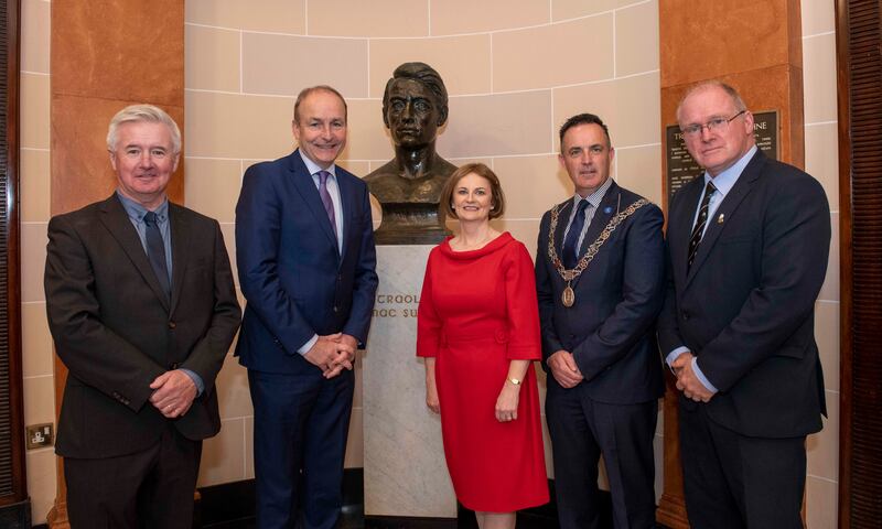 Neil Buttimer, Taoiseach Micheál Martin, Fiona Brennan, Deputy Lord Mayor of Cork City Cllr Damian Boylan and Gabriel Doherty. Photograph: Brian Lougheed