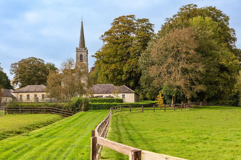 The property also includes a church