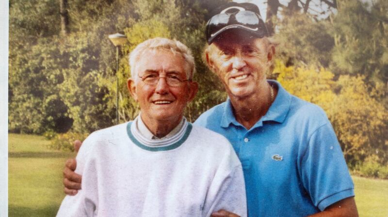 Sil Fox and Dickie Rock on the golf course. Photograph: Tom Honan