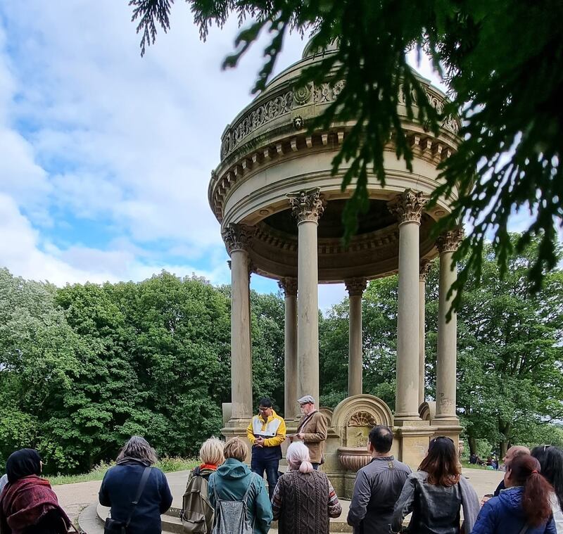 Ahmed Kaysher, Saudha Curator and Ian Duhig in discussion at Roundhay