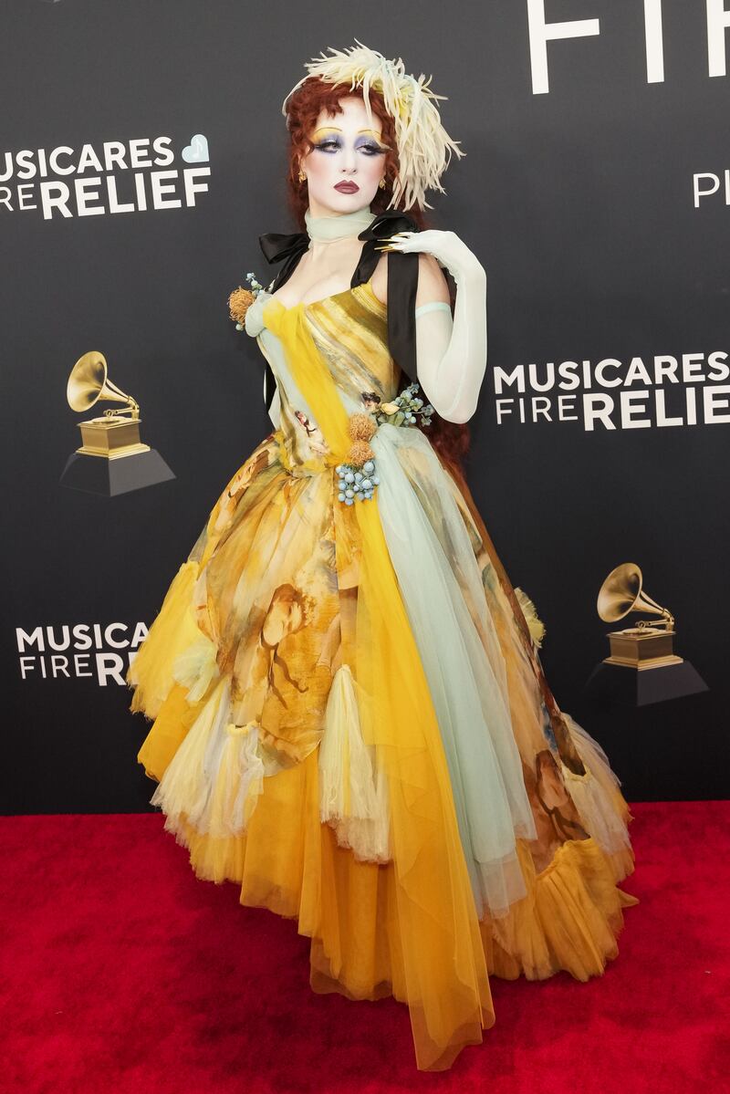 Grammy Awards: Chappell Roan on the red carpet. Photograph: Allison Dinner/EPA-EFE