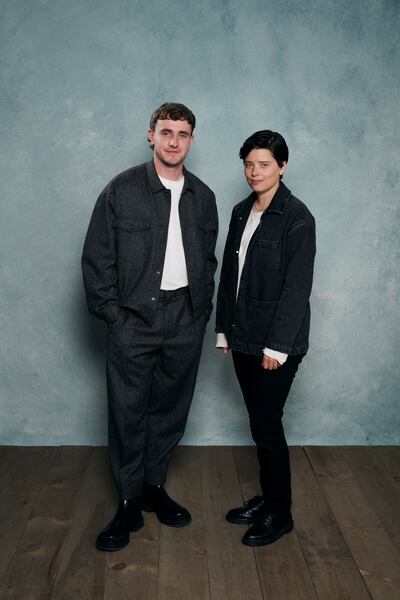 Aftersun: Paul Mescal with Charlotte Wells, the film’s writer and director, who based the story on her own experiences. Photograph: Gareth Cattermole/Getty