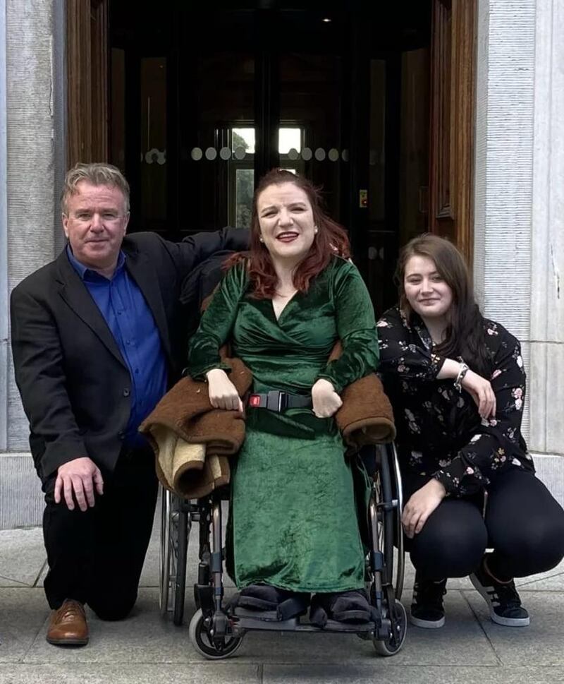 Senator Tom Clonan, Evelyne Cynk and her personal assitant, Eileen Oelbermann, at Leinster House