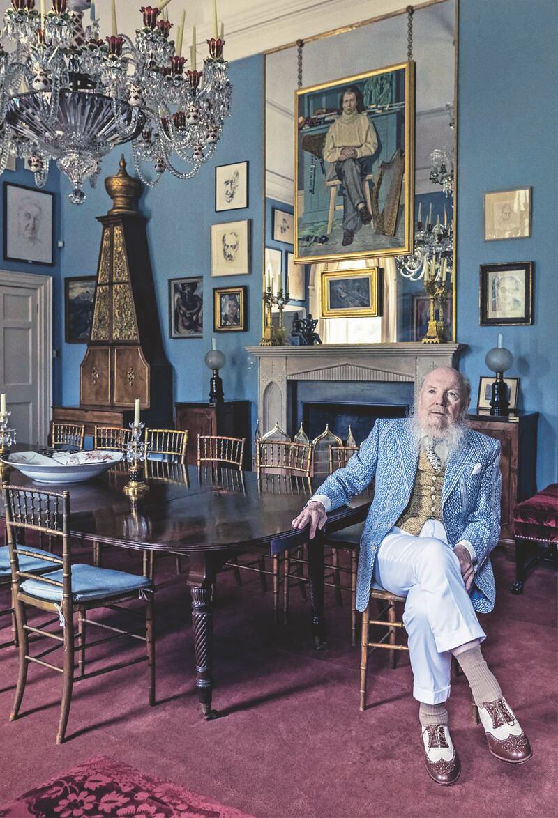 Garech Browne in the dining room of his home in Luggala, his 5,000-acre estate in Co Wicklow