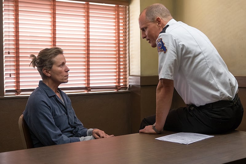 Frances McDormand and Woody Harrelson in Martin McDonagh's Three Billboards Outside Ebbing, Missouri. Photograph: Merrick Morton/20th Century Fox