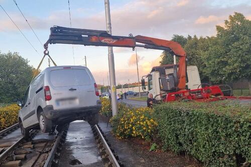 Luas services disrupted after ‘reckless motorist’ left van on tracks