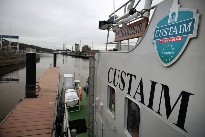 As part of a recruitment drive for maritime officers for patrol duties on board Revenue Customs Cutters, the RCC Suirbhéir was displayed to the press on the Cork quays. Photograph: Chris Maddaloni

