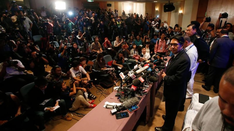 Department of Civil Aviation (DCA) director general Datuk Azharuddin Abdul Rahman looks on during a news conference at the Kuala Lumpur International Airport. Photograph: Edgar Su /Reuters