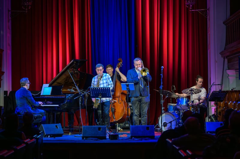 Paul Dunlea Quintet: Cian Boylan, Ben Castle, Paul Dunlea, Michael Janisch and Jamie Murray. Photograph: John Cronin/Dublin Jazz Photography