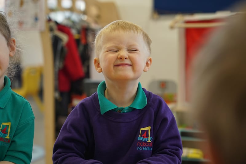 Nicky, a pre-school pupil in Naíscoil na Seolta.  Photograph: Enda O'Dowd