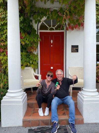 Shannon Kincaid and her husband Allen Stringer outside Killaguile House after purchasing the property