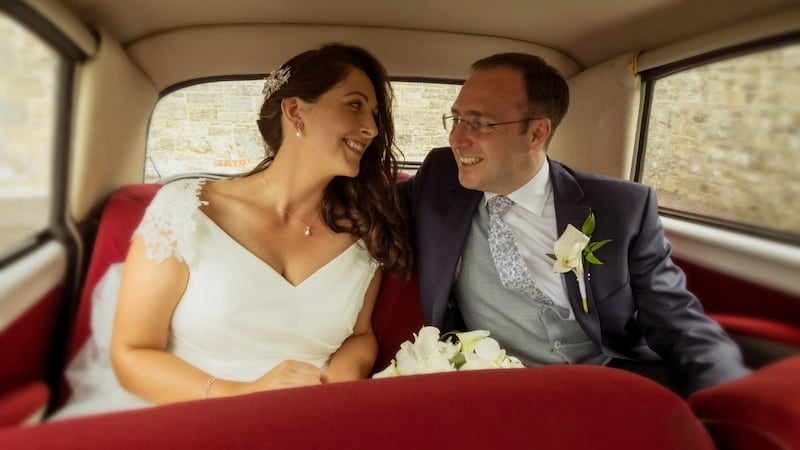 Minister of state Robert Troy and his wife Aideen Ginnell who were married on Thursday, in the Franciscan Friary in Multyfarnham.