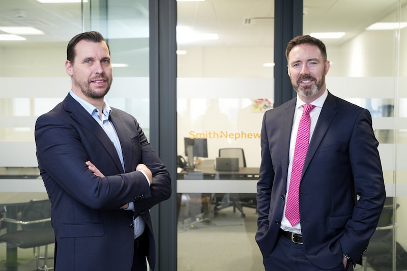 Nigel Clancy and sales manager Barry Heaton of Dublin-based medical technology company Smith + Nephew at their City West offices