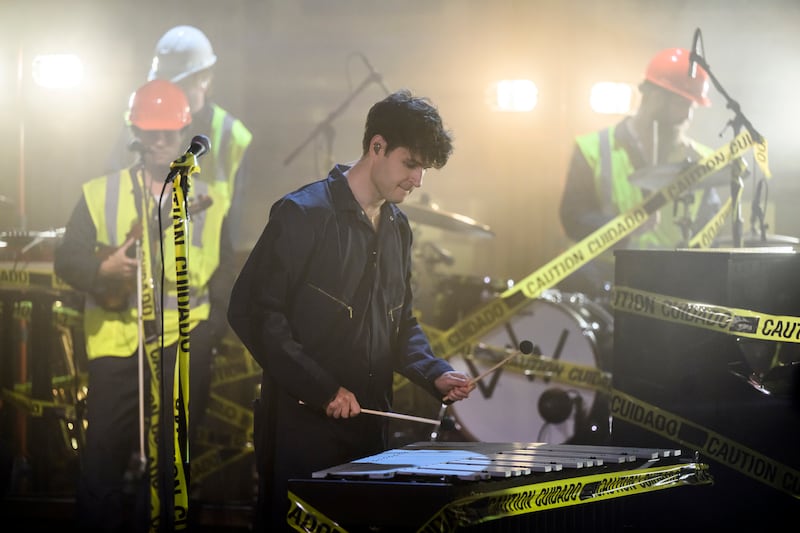 Vampire Weekend performing in The Tonight Show Starring Jimmy Fallon last month. Photograph: Todd Owyoung/NBC/Getty Images