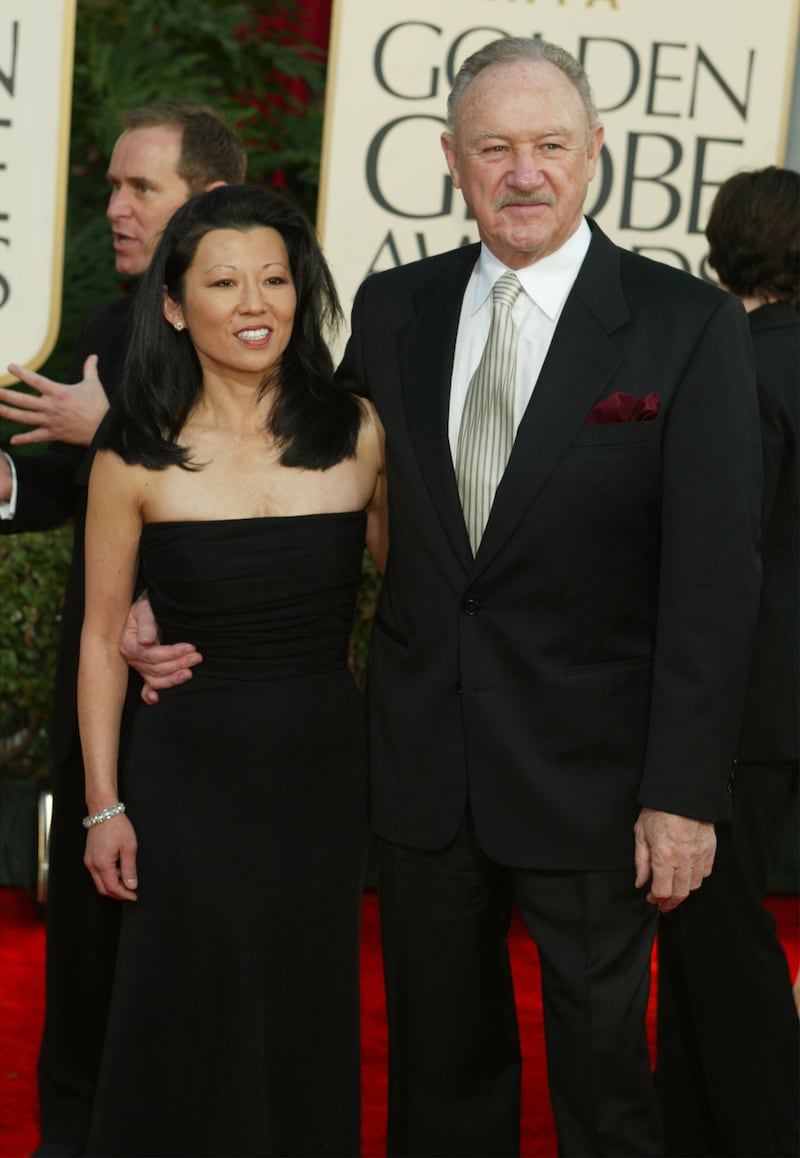 Gene Hackman and his wife Betsy Arakawa at the  60th Annual Golden Globe Awards in Los Angeles on January 19th, 2003. Photograph: Kevin Winter/Getty Images