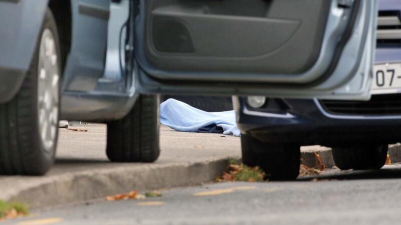 The scene of a fatal shooting in Clonard Street, Balbriggan, Co Dublin this morning. Photograph: Collins