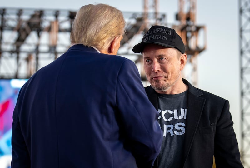 Donald Trump with Elon Musk during a rally in Butler. Photograph: Doug Mills/New York Times