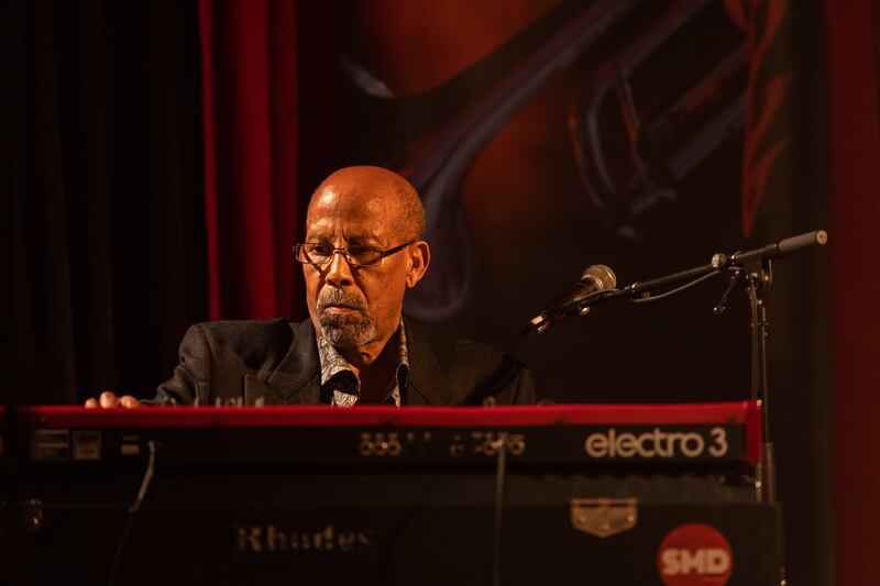 Ethiopian keyboard player Hailu Mergia performing at St Lukes for the Guinness Cork Jazz Festival. Photograph: Darragh Kane