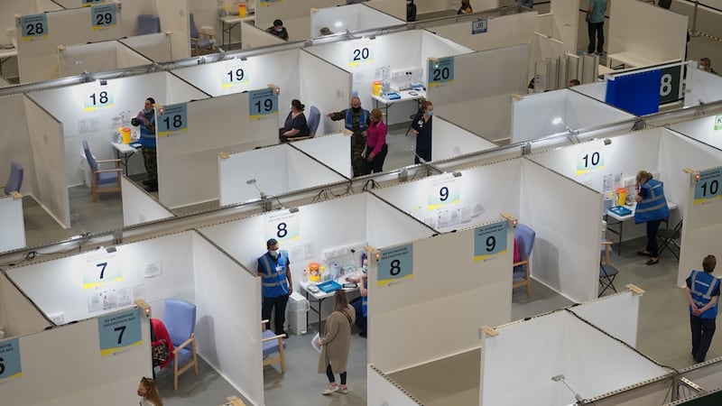 Citywest vaccine centre: There are signs the vaccination programme is accelerating and moving to more than 200,000 a week. Photograph: Enda O’Dowd/The Irish Times