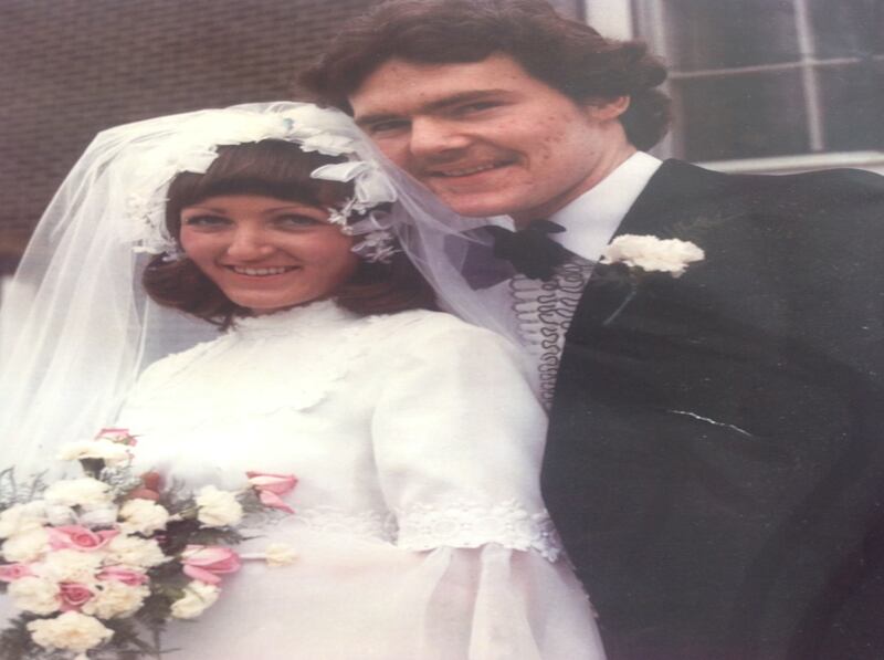 Maura and Terry McDaid on their wedding day. Photograph: Pacemaker Press