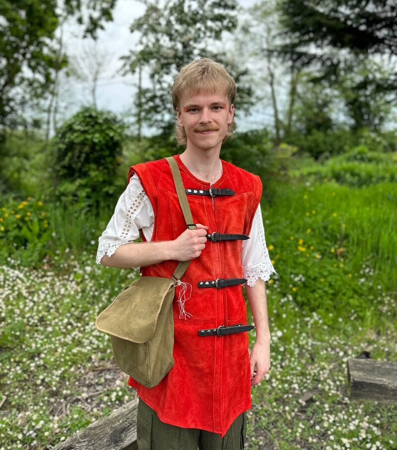 Irish Times journalist Conor Capplis in costume as story collector Javier Bard, at Five Oaths in Collon, Co Louth