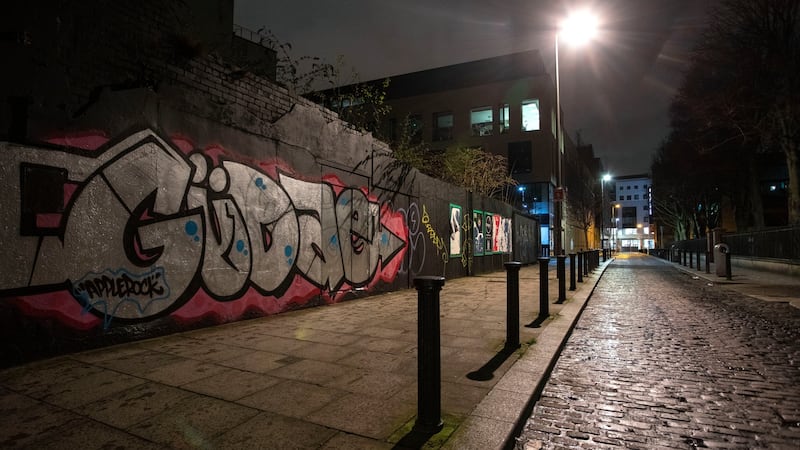 Graffiti on Foley Street in central Dublin. Photograph: Crispin Rodwell