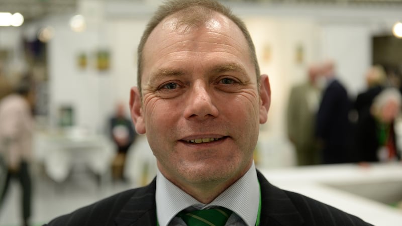 Fergus O’Connor at the Fianna Fáil Ardfheis in the RDS, Dublin: “I’m against coalition with Sinn Féin. I think the membership in general seems to be against it.” Photograph: Dara Mac Dónaill/The Irish Times