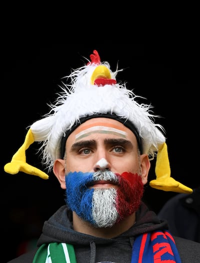 A France supporter at the Aviva Stadium. Photograph: Charles McQuillan/Getty Images