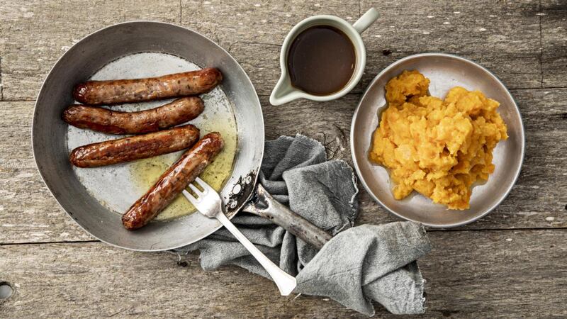 Stump, sausages and apple gravy. Photograph: Harry Weir Photography