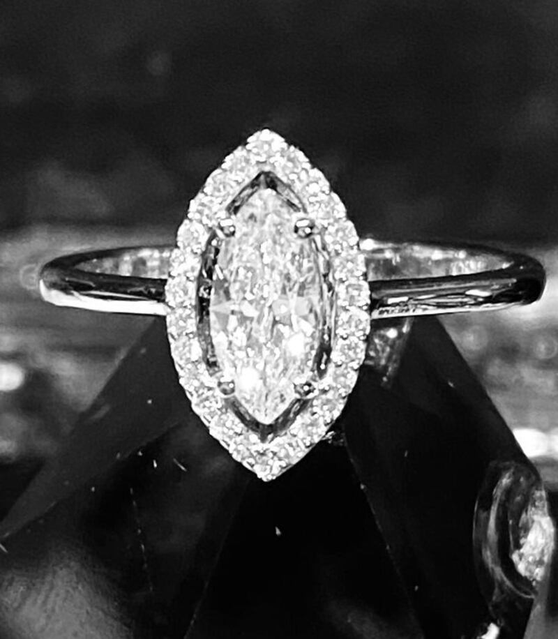 Marquise cut diamond ring from Hegarty’s Fine Interiors