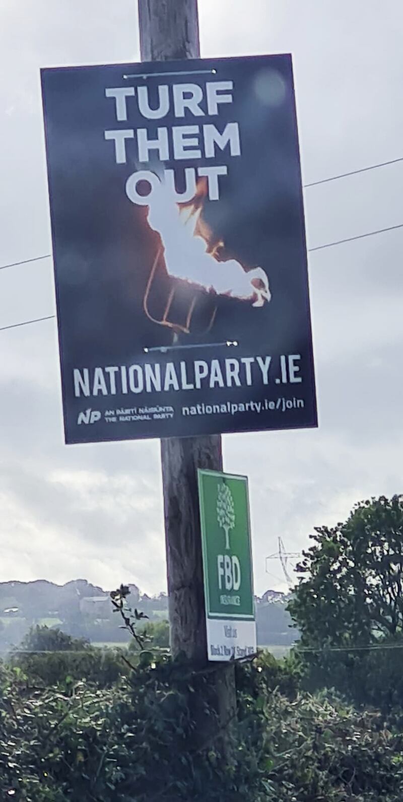 A National Party poster on display near the National Ploughing Championships in Co Laois this week