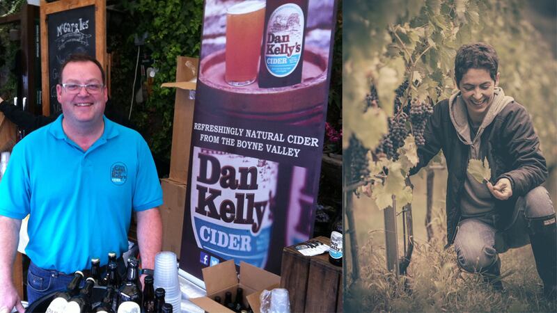 cider maker Olan McNeece and Celita Ravaioli from Italy