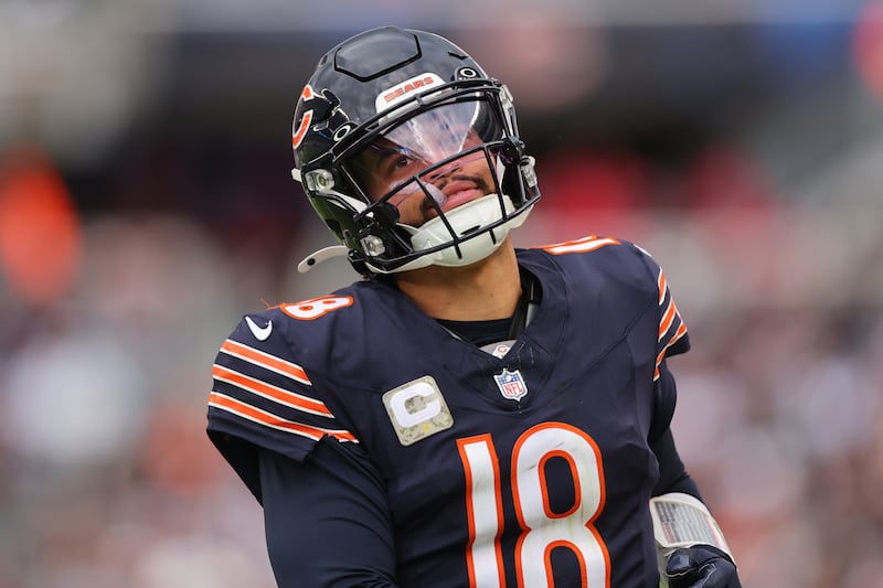 Caleb Williams during the game against the New England Patriots at Soldier Field. Photograph: Michael Reaves/Getty Images