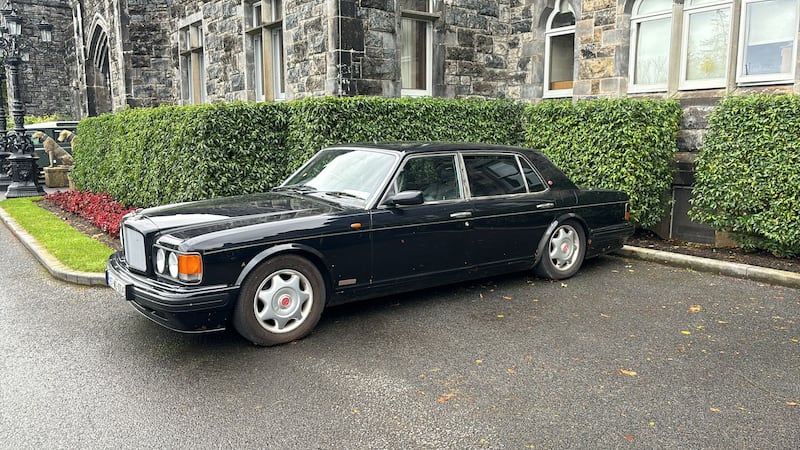 A 1997 Bentley R Turbo (€8,000-€12,000), which was symbolically parked outside Ashford Castle